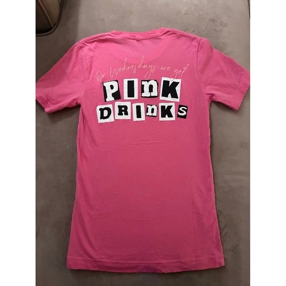 Unbranded Tops - Rare Starbucks Pink Drink XS Tee Shirt On Wednesdays We Get Pink Drinks